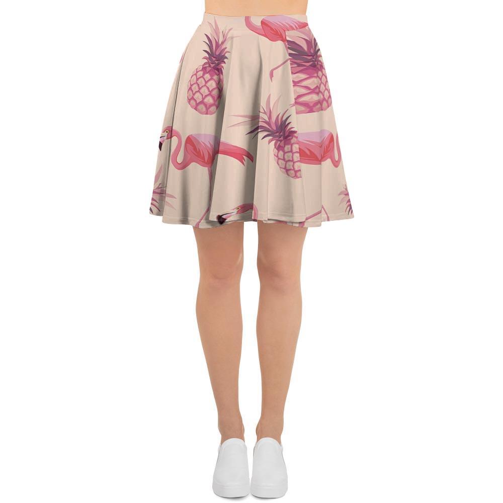 Pineapple Flamingo Print Women's Skirt-grizzshop