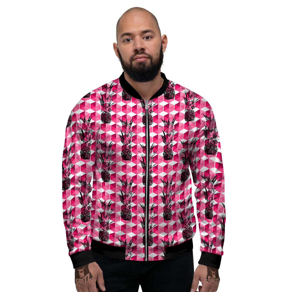 Pineapple Geometric Print Pattern Men's Bomber Jacket-grizzshop