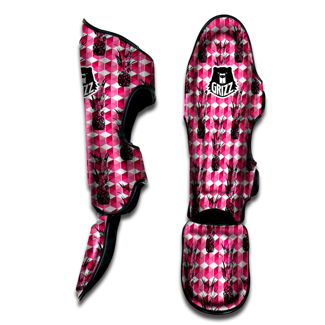 Pineapple Geometric Print Pattern Muay Thai Shin Guards-grizzshop