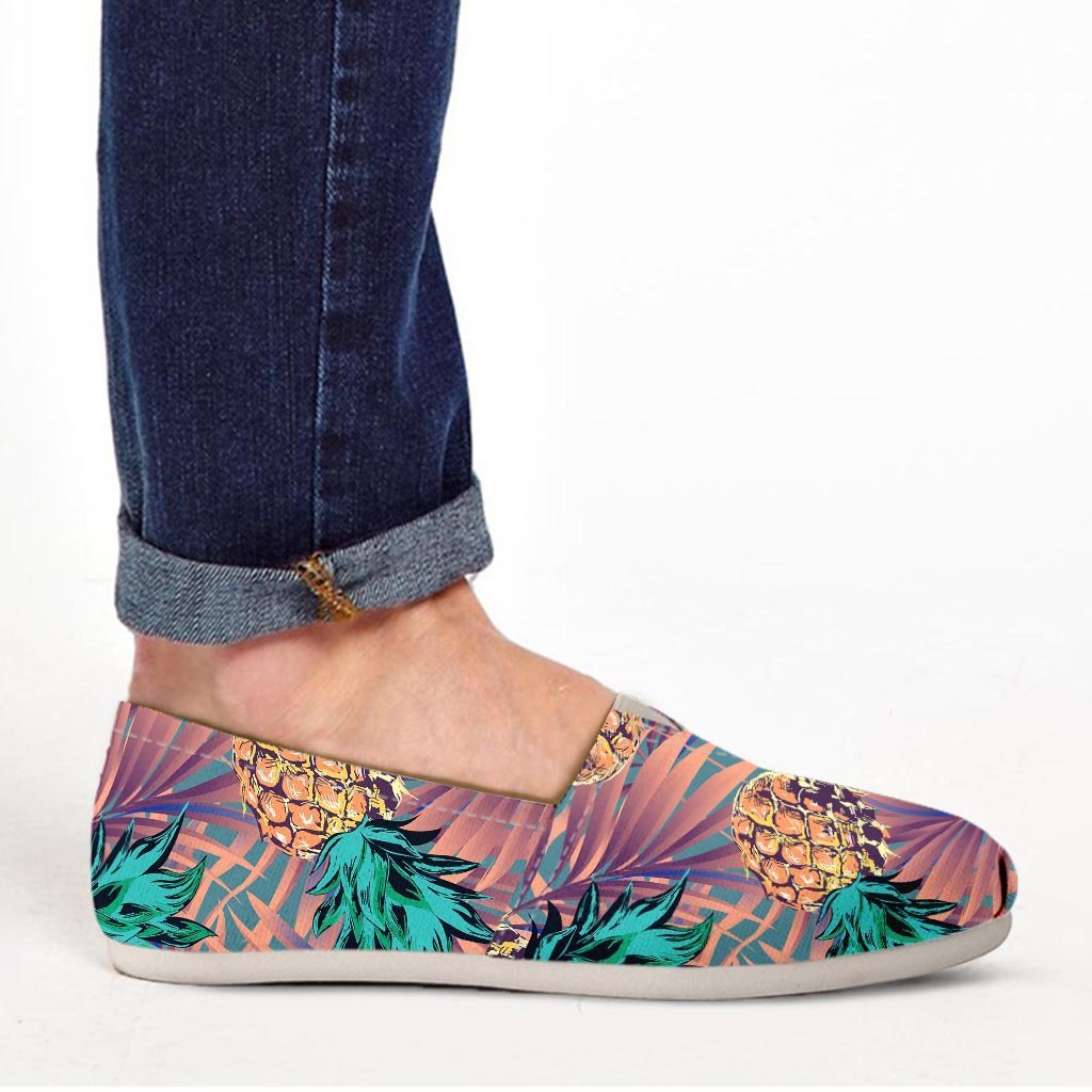 Pineapple Hawaiian Print Canvas Shoes-grizzshop