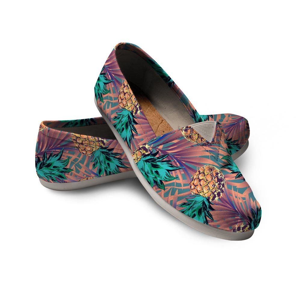 Pineapple Hawaiian Print Canvas Shoes-grizzshop