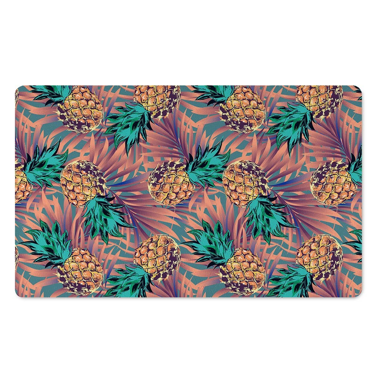 Pineapple Hawaiian Print Door Mat-grizzshop