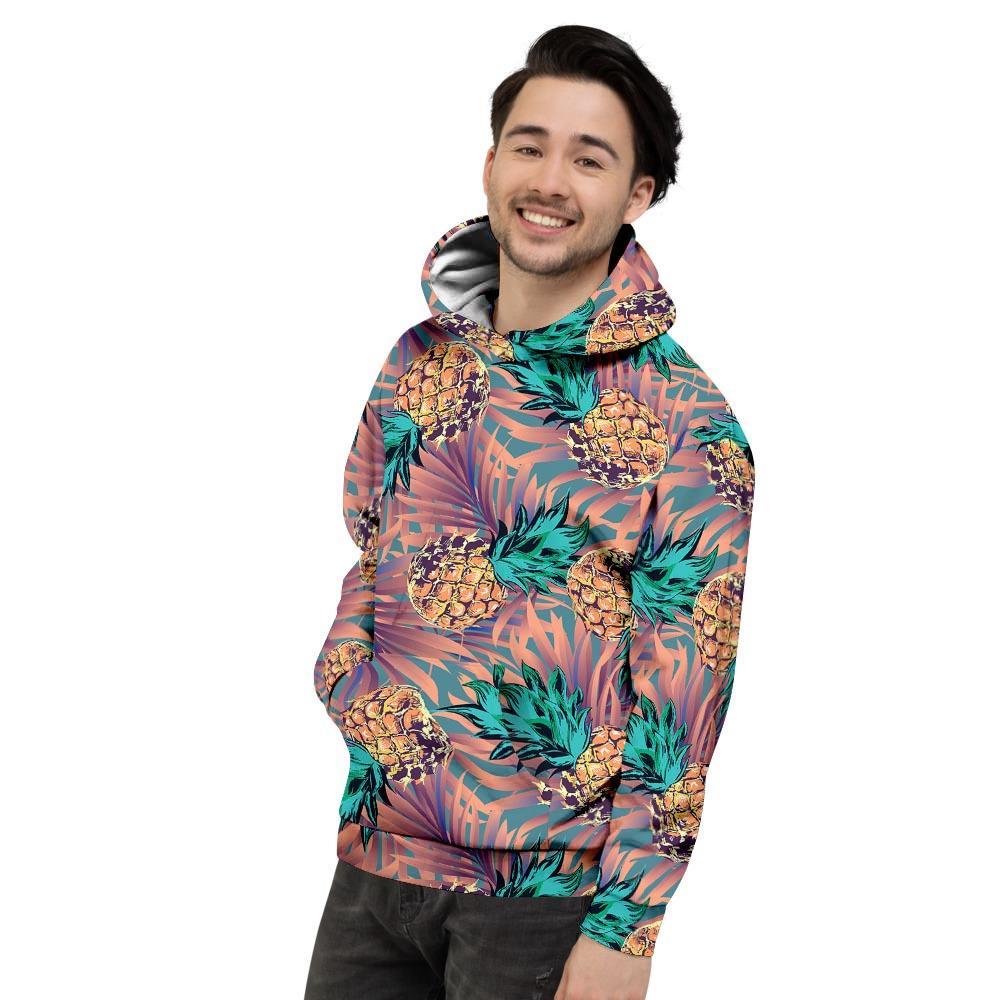 Pineapple Hawaiian Print Men's Hoodie-grizzshop