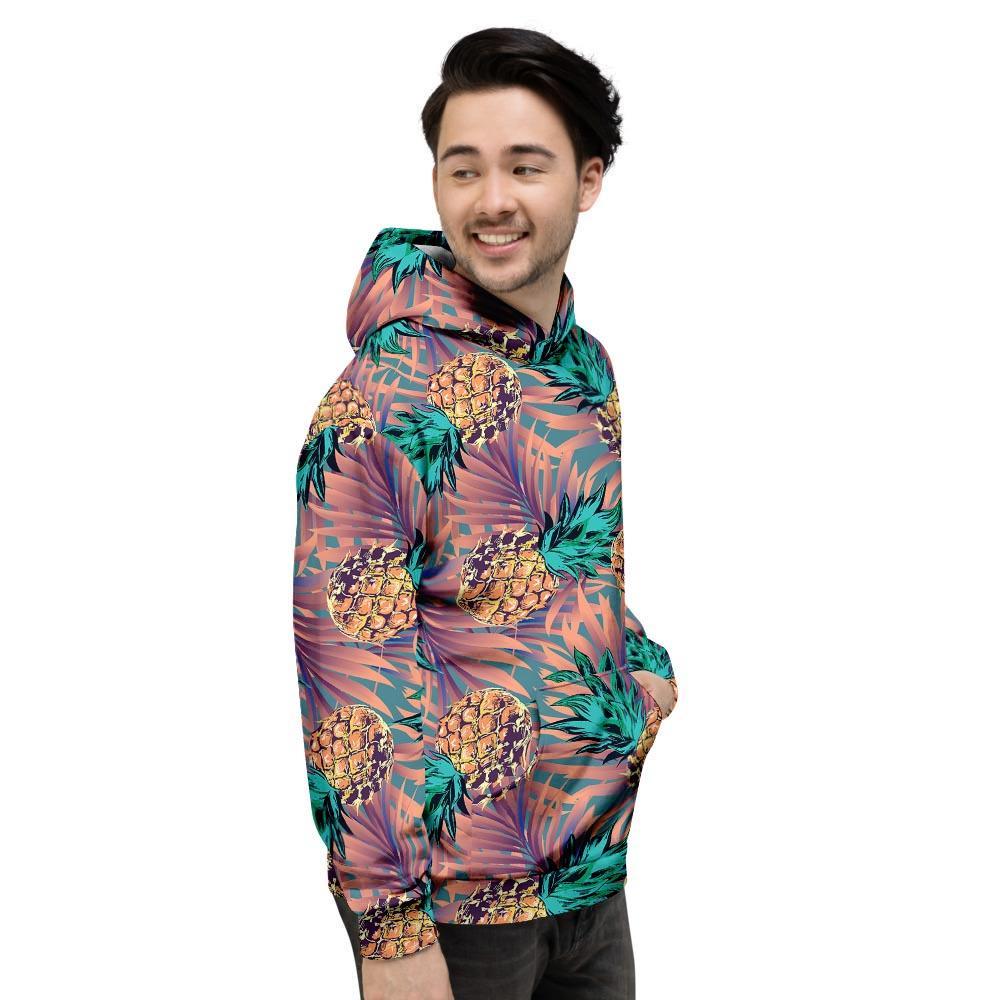 Pineapple Hawaiian Print Men's Hoodie-grizzshop