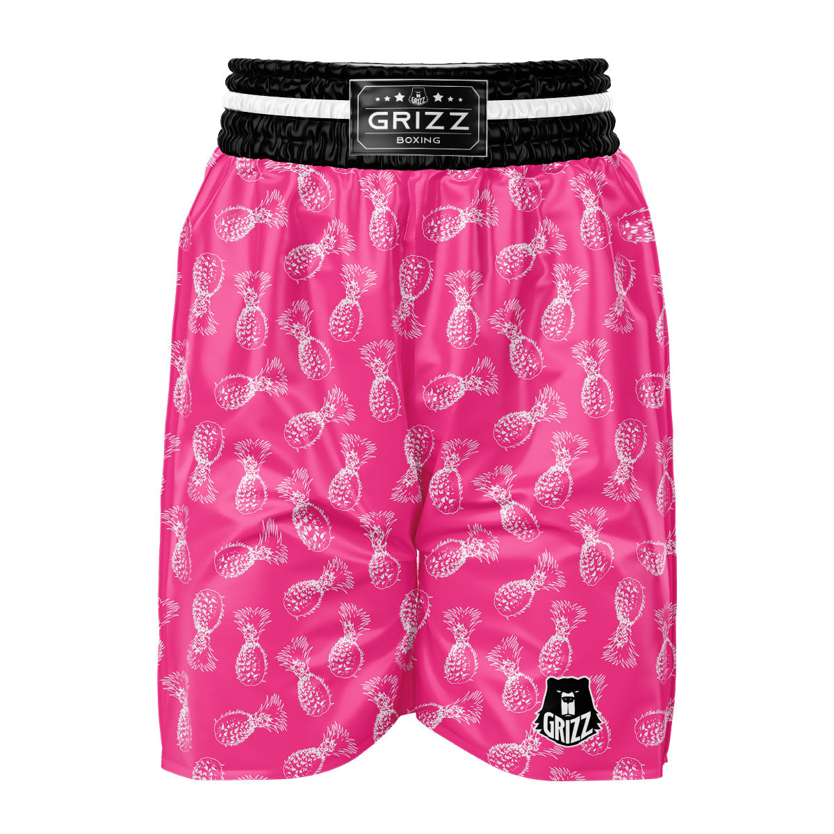 Pineapple Hot Pink Print Pattern Boxing Shorts-grizzshop