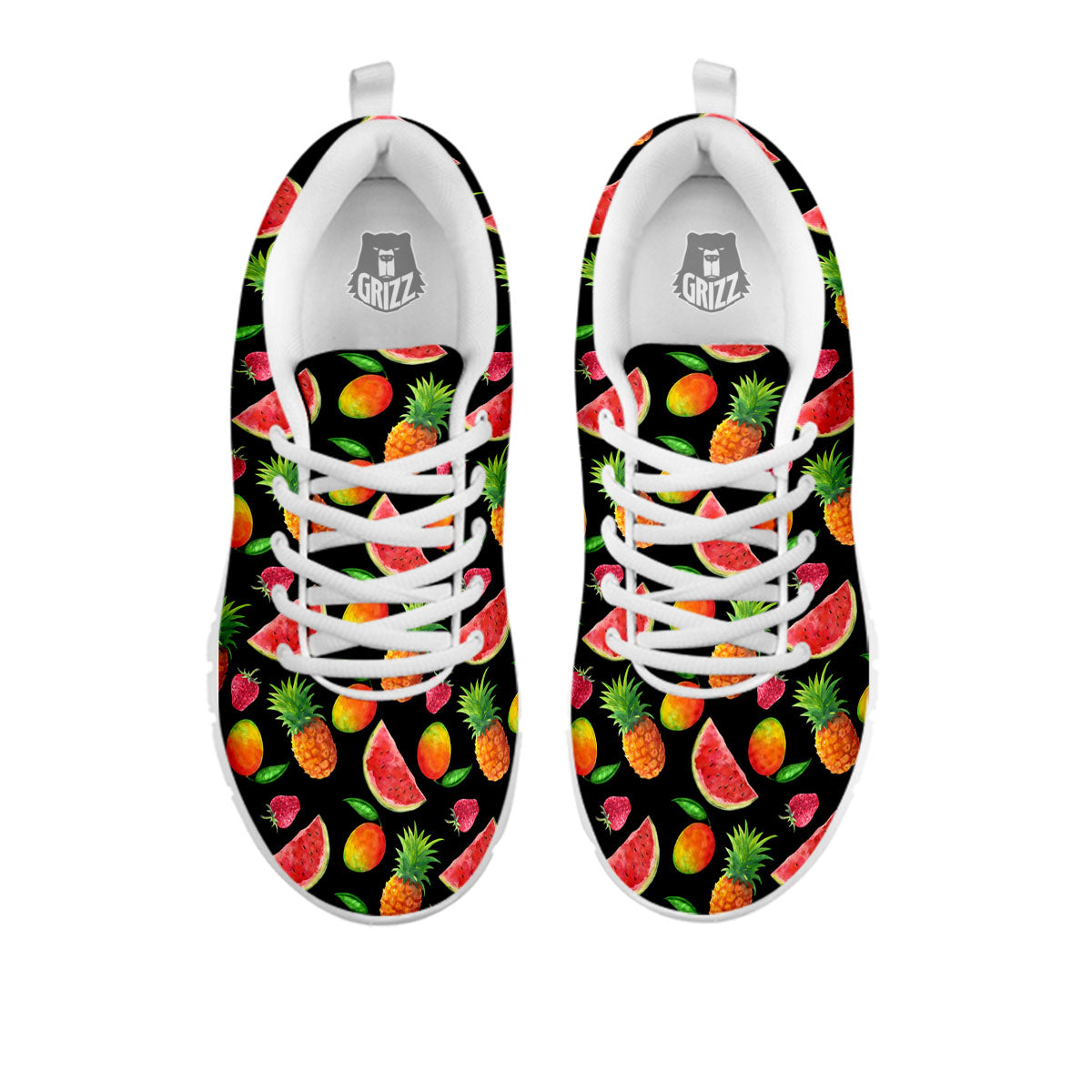 Pineapple Mix Fruit Print Pattern White Sneaker-grizzshop