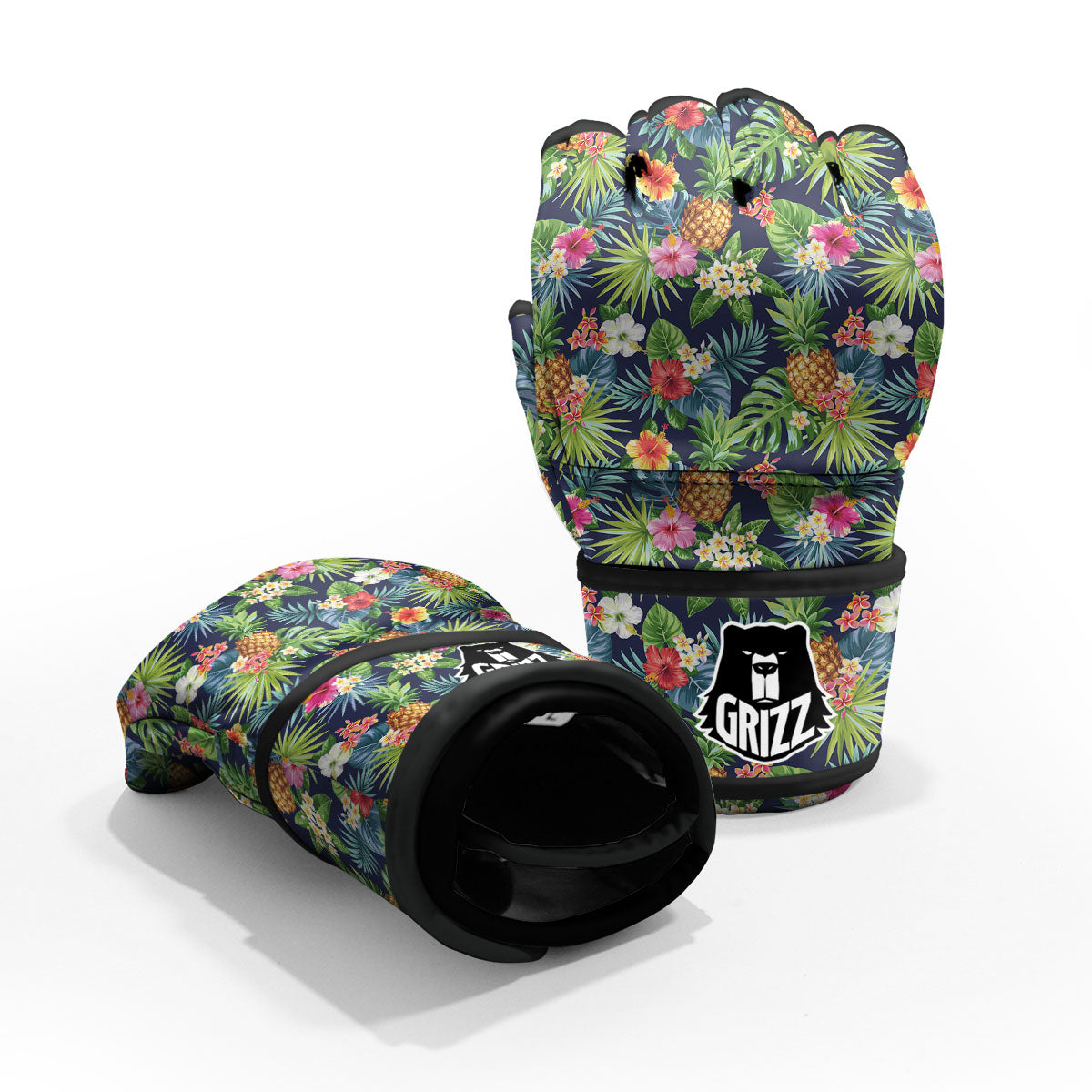 Pineapple Palm Leaf Print Pattern MMA Gloves-grizzshop