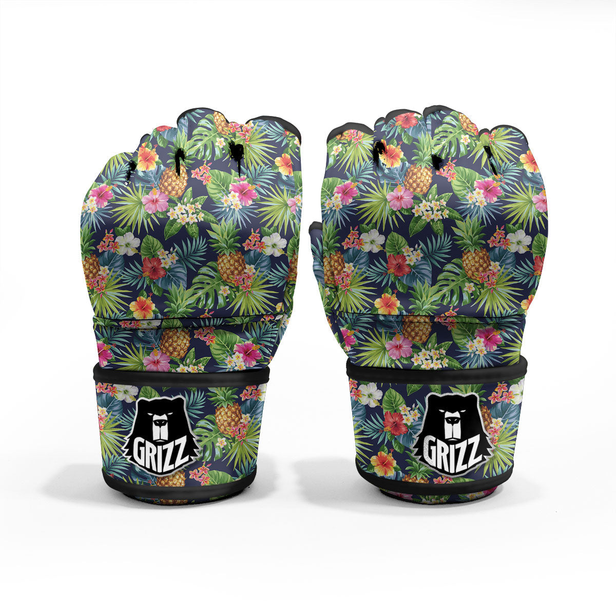 Pineapple Palm Leaf Print Pattern MMA Gloves-grizzshop