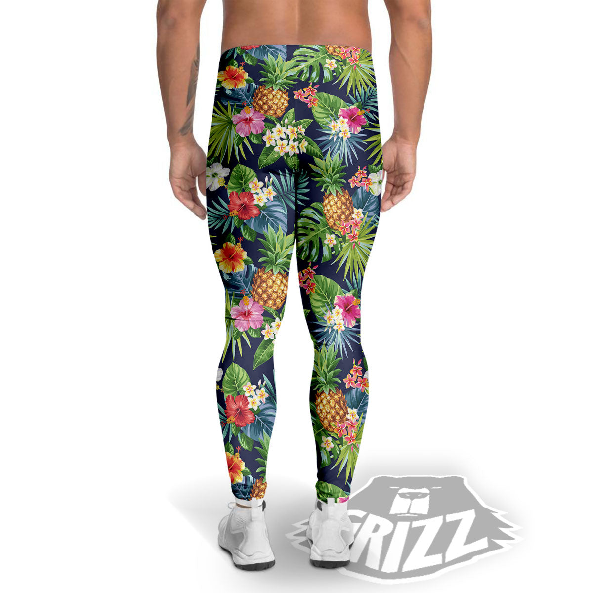 Pineapple Palm Leaf Print Pattern Men's Leggings-grizzshop