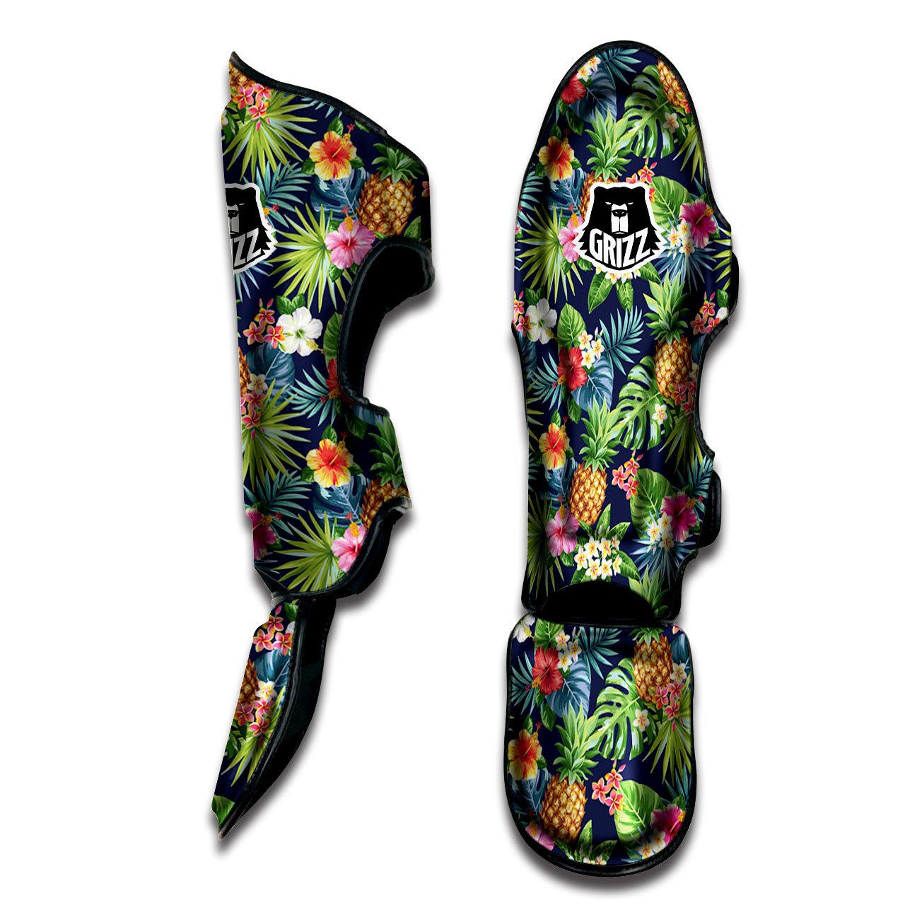 Pineapple Palm Leaf Print Pattern Muay Thai Shin Guards-grizzshop
