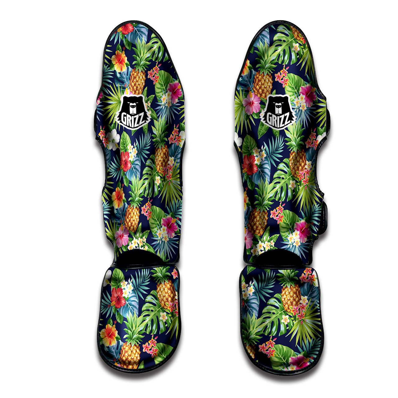 Pineapple Palm Leaf Print Pattern Muay Thai Shin Guards-grizzshop