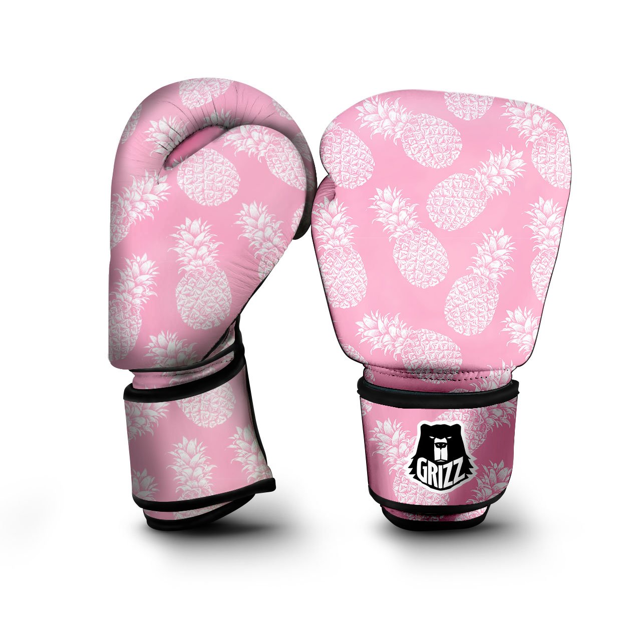 Pineapple Pink Print Pattern Boxing Gloves-grizzshop