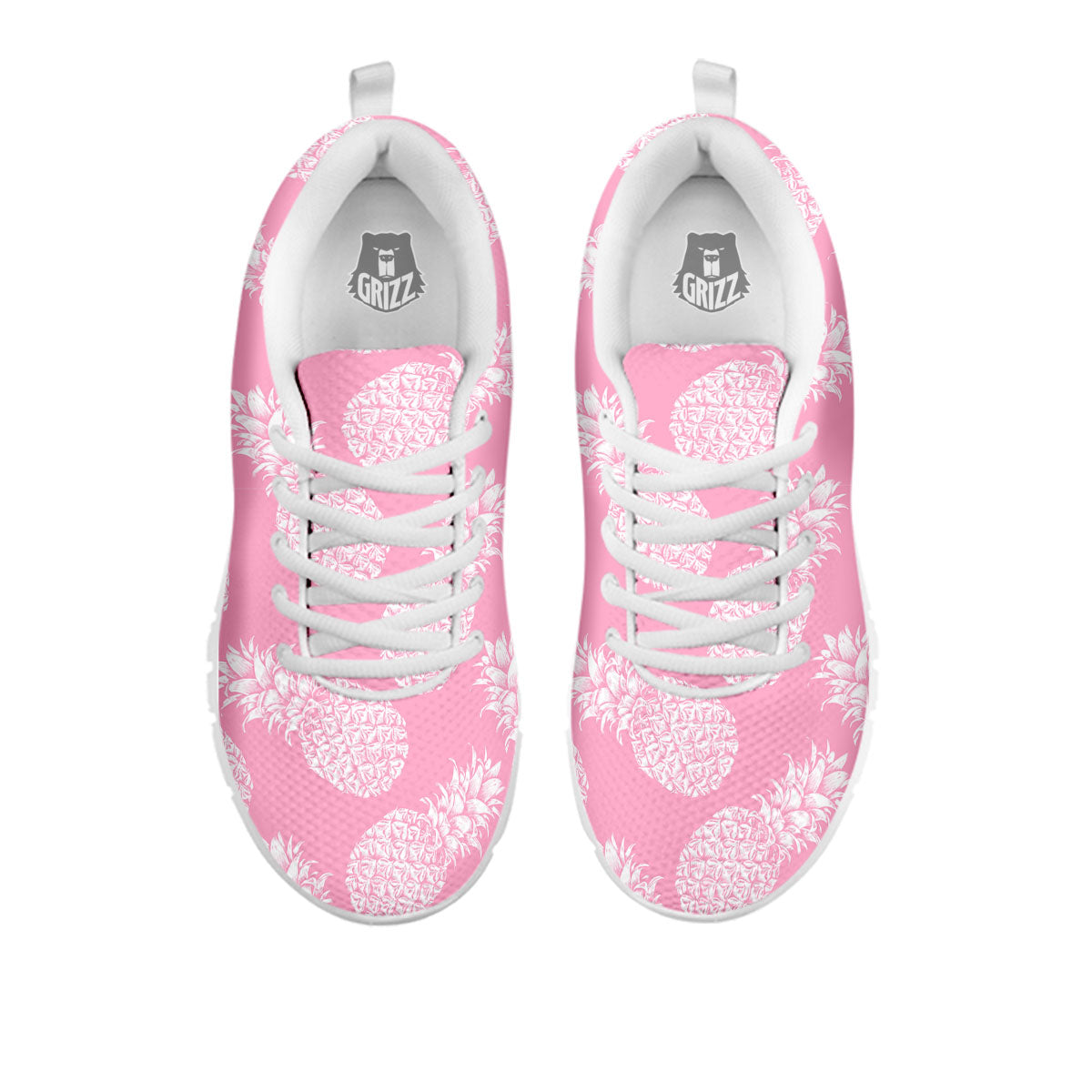 Pineapple Pink Print Pattern White Sneaker-grizzshop