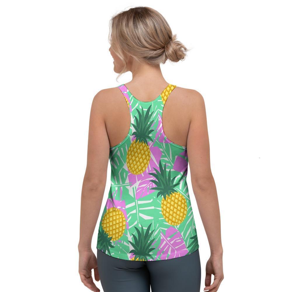 Pineapple Print Women's Racerback Tank Top-grizzshop