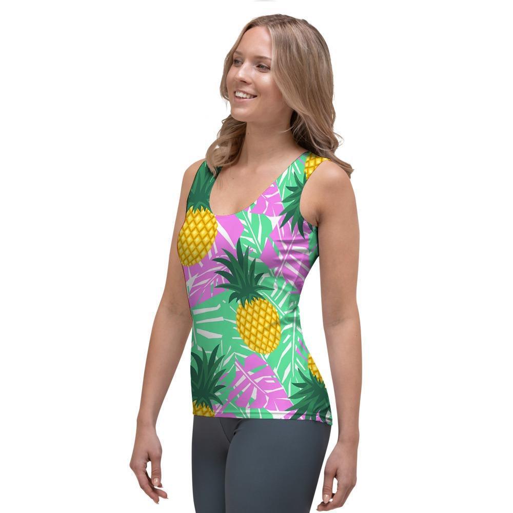 Pineapple Print Women's Tank Top-grizzshop