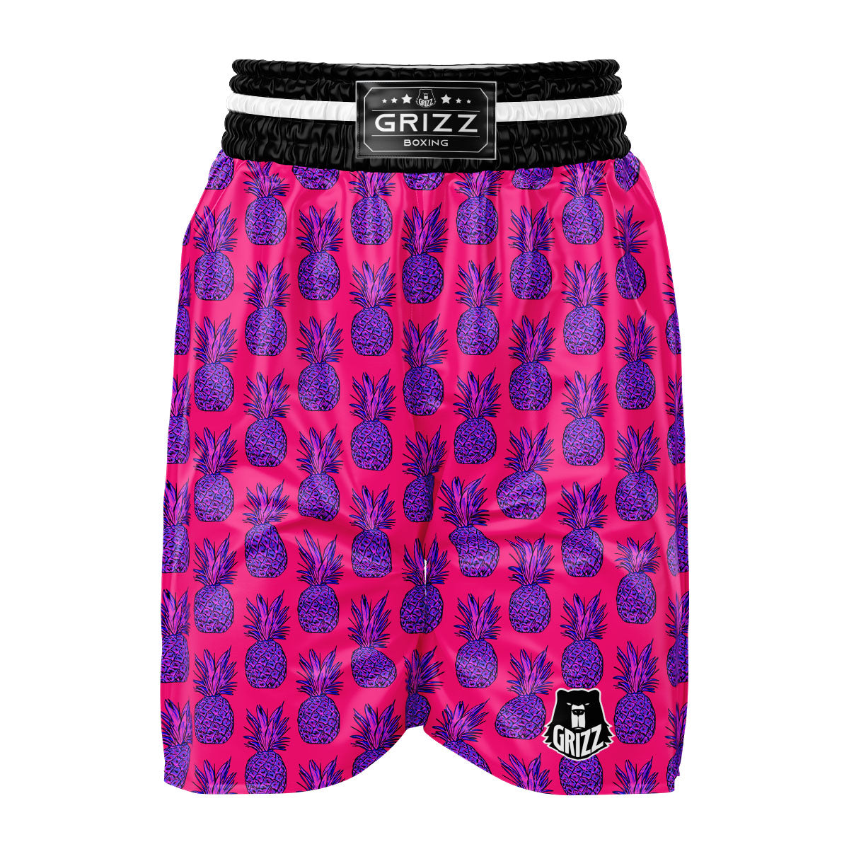 Pineapple Purple Print Pattern Boxing Shorts-grizzshop