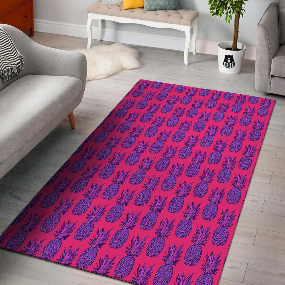 Pineapple Purple Print Pattern Floor Mat-grizzshop