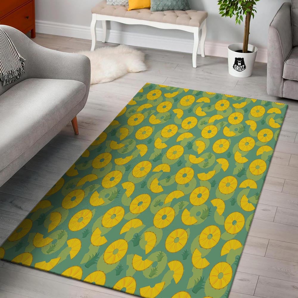 Pineapple Sliced Print Pattern Floor Mat-grizzshop