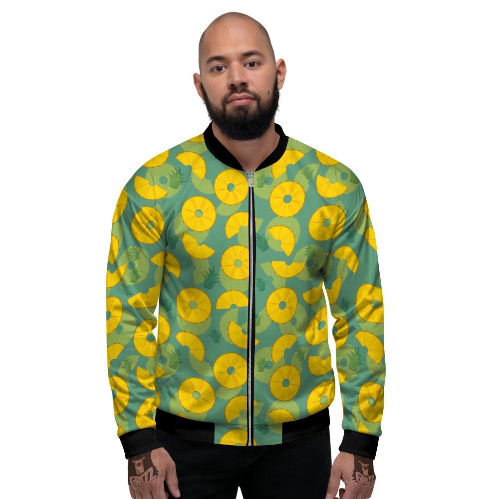 Pineapple Sliced Print Pattern Men's Bomber Jacket-grizzshop