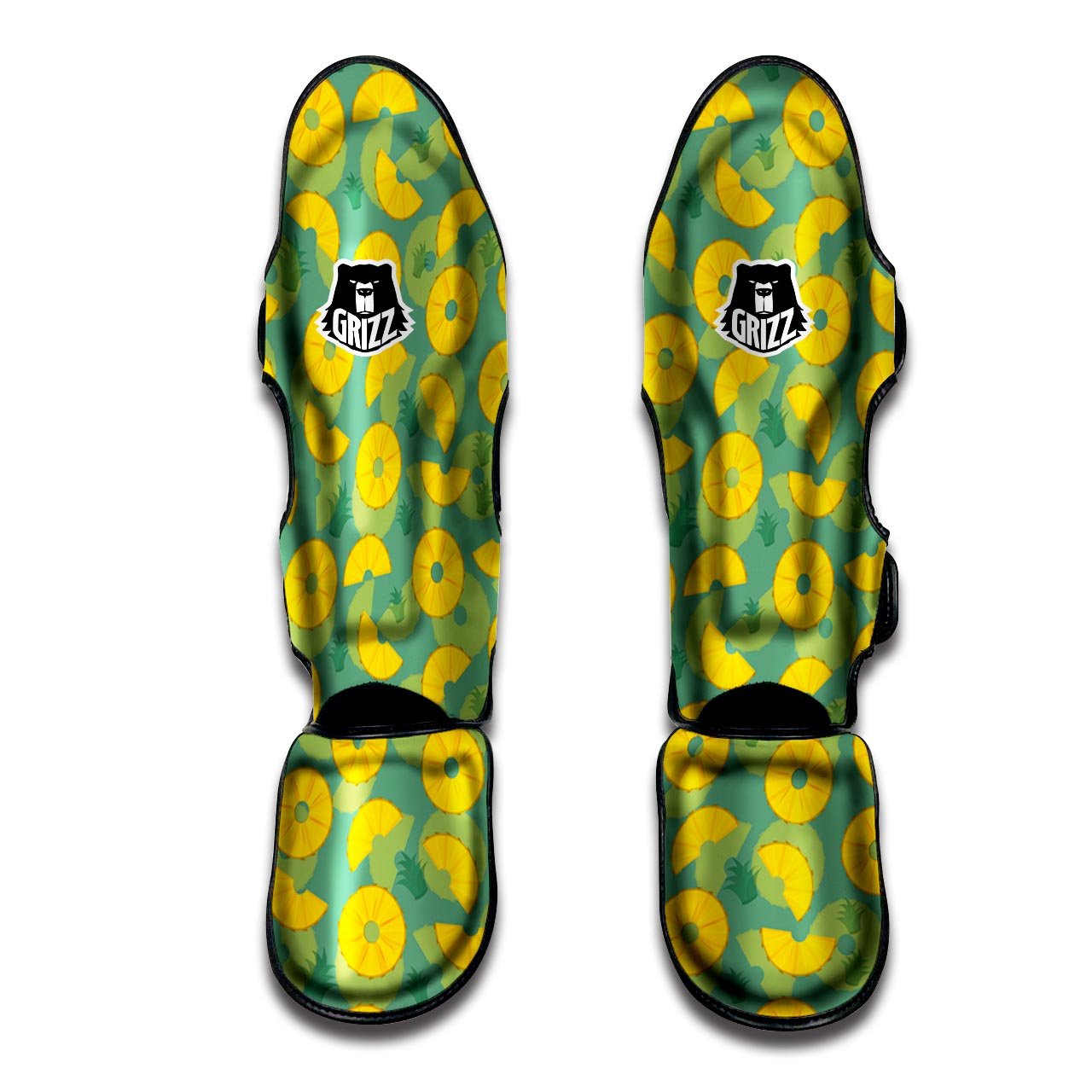 Pineapple Sliced Print Pattern Muay Thai Shin Guards-grizzshop