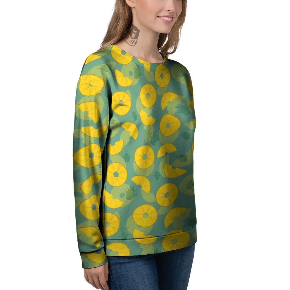 Pineapple Sliced Print Pattern Women's Sweatshirt-grizzshop