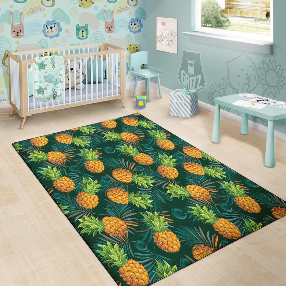 Pineapple Summer Print Pattern Floor Mat-grizzshop