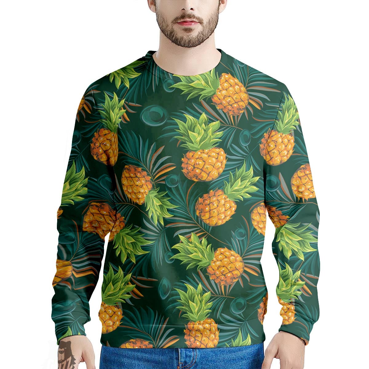 Pineapple Summer Print Pattern Men's Sweatshirt-grizzshop