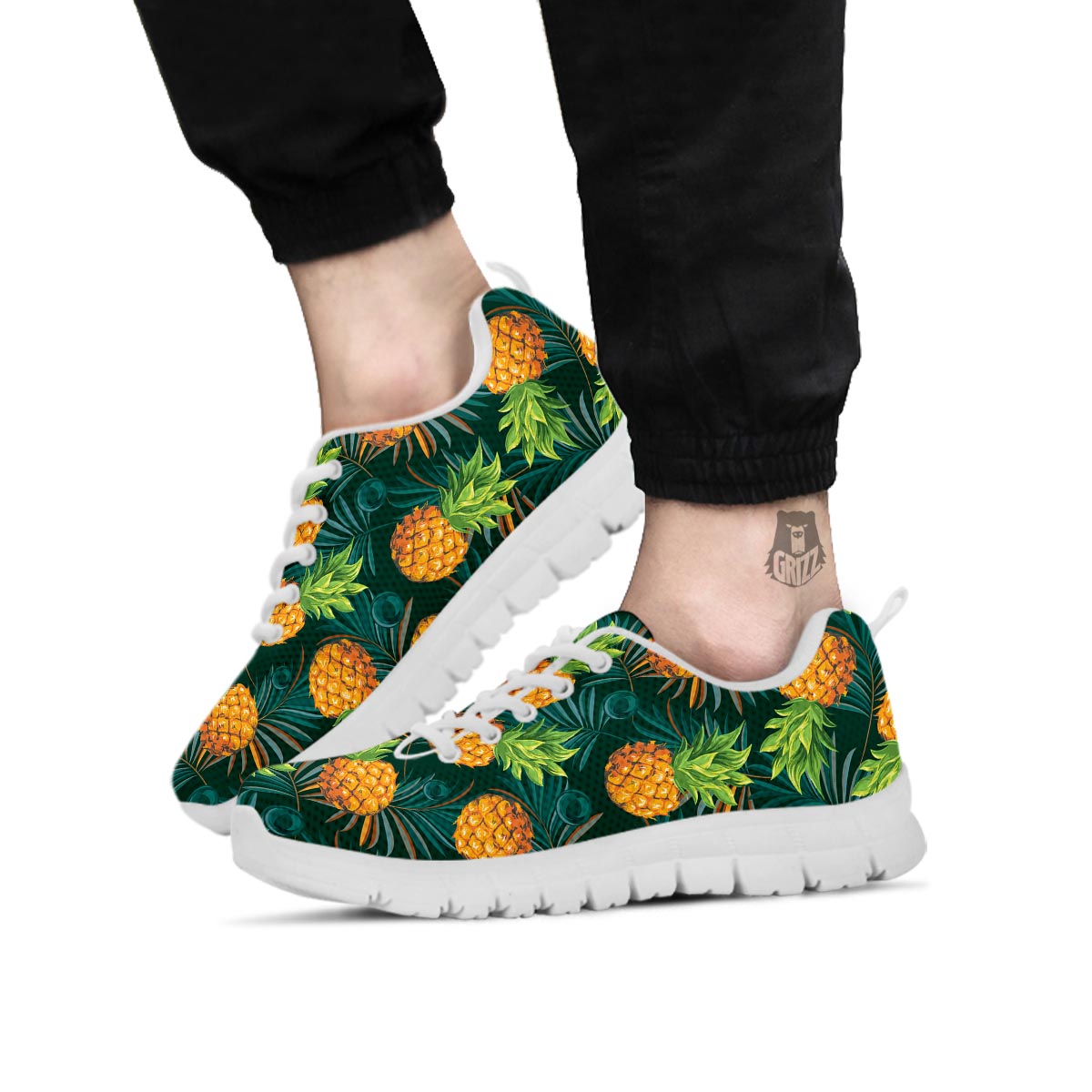 Pineapple Summer Print Pattern White Sneaker-grizzshop