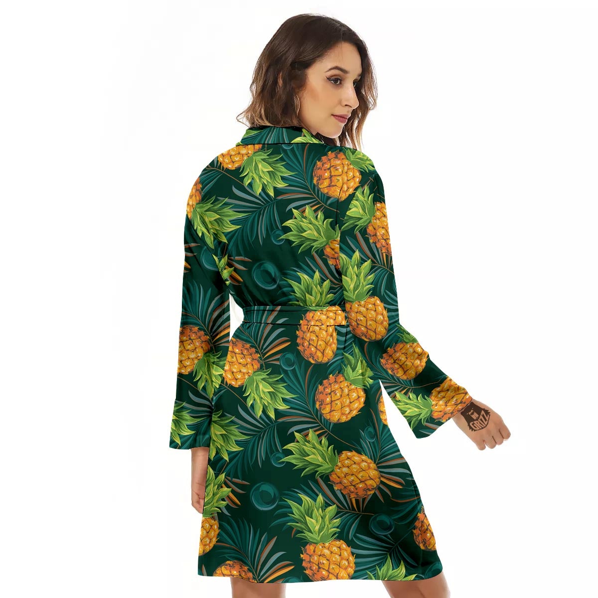 Pineapple Summer Print Pattern Women's Robe-grizzshop