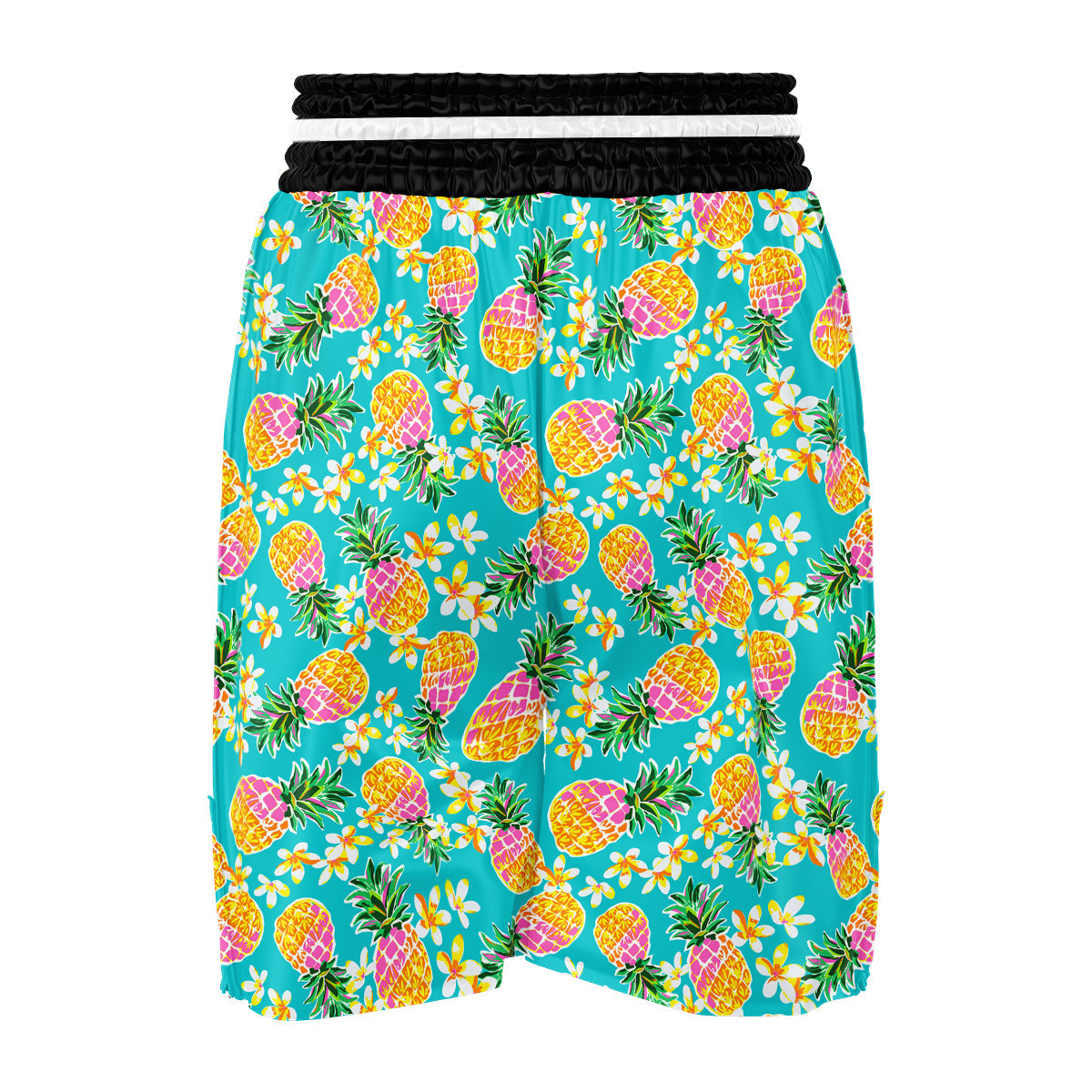 Pineapple Tropical Teal Print Pattern Boxing Shorts-grizzshop