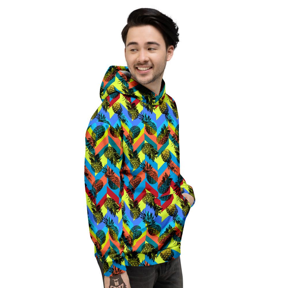 Pineapple Zigzag Print Pattern Men's Hoodie-grizzshop