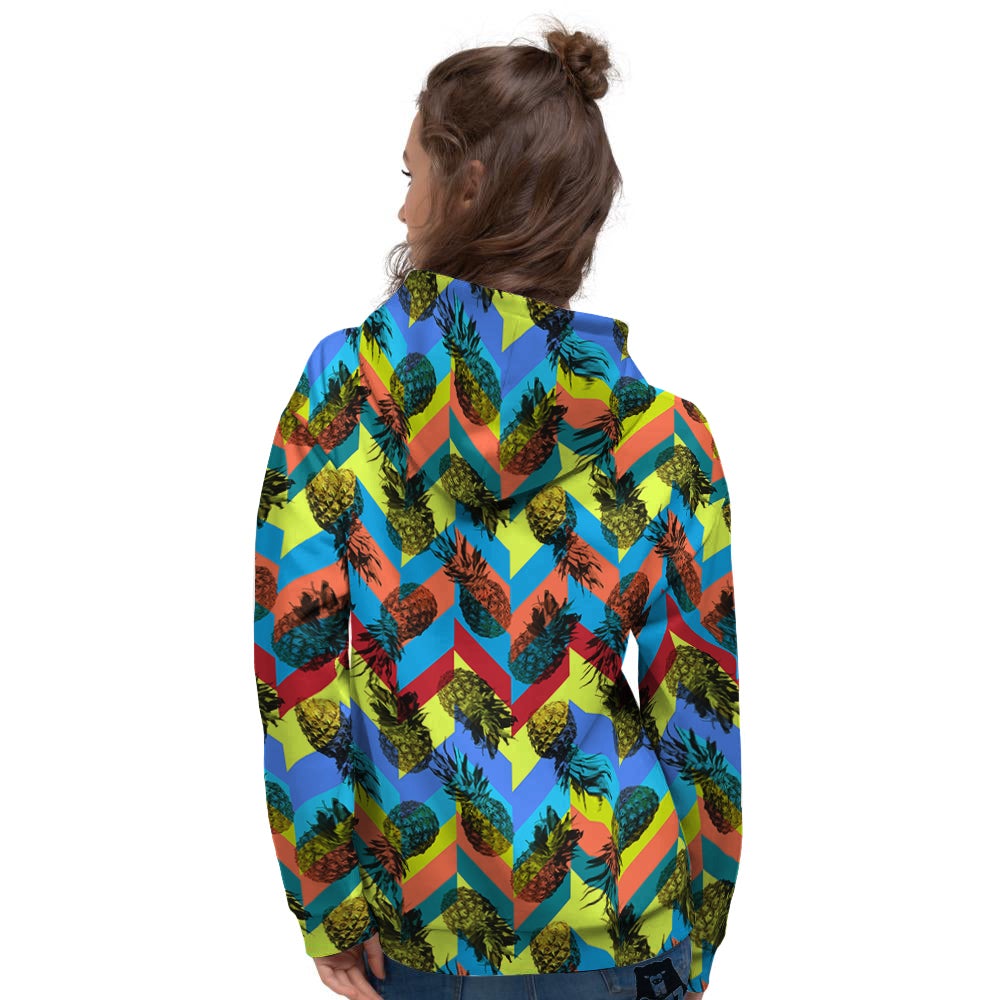 Pineapple Zigzag Print Pattern Women's Hoodie-grizzshop
