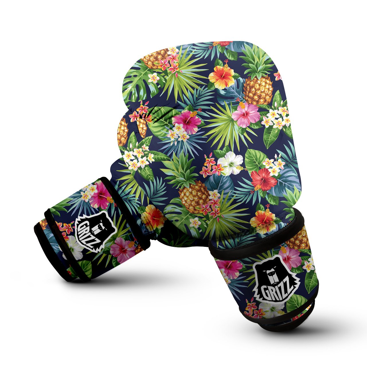 Pineapples Tropical Print Pattern Boxing Gloves-grizzshop