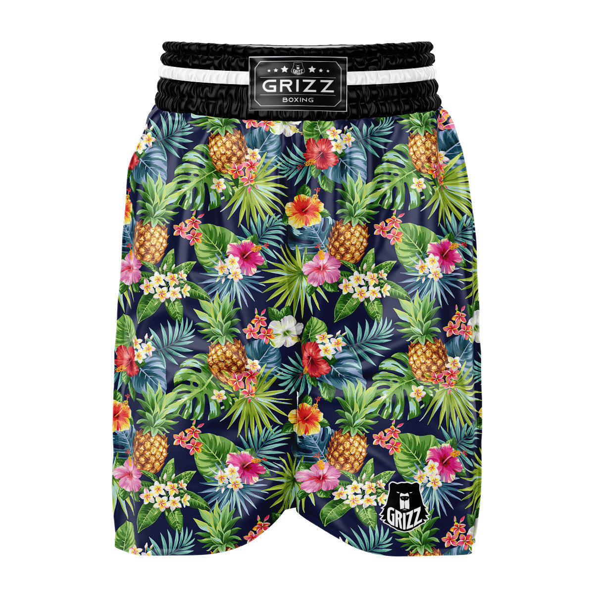 Pineapples Tropical Print Pattern Boxing Shorts-grizzshop
