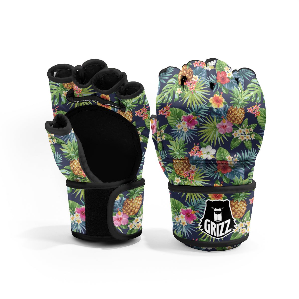 Pineapples Tropical Print Pattern MMA Gloves-grizzshop
