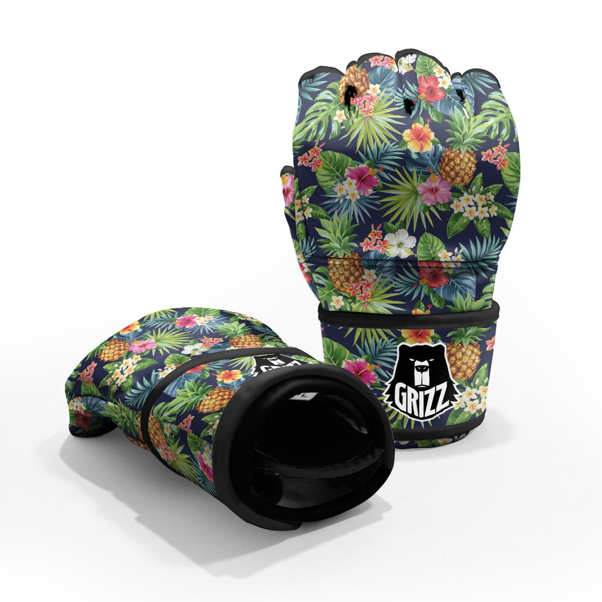 Pineapples Tropical Print Pattern MMA Gloves-grizzshop