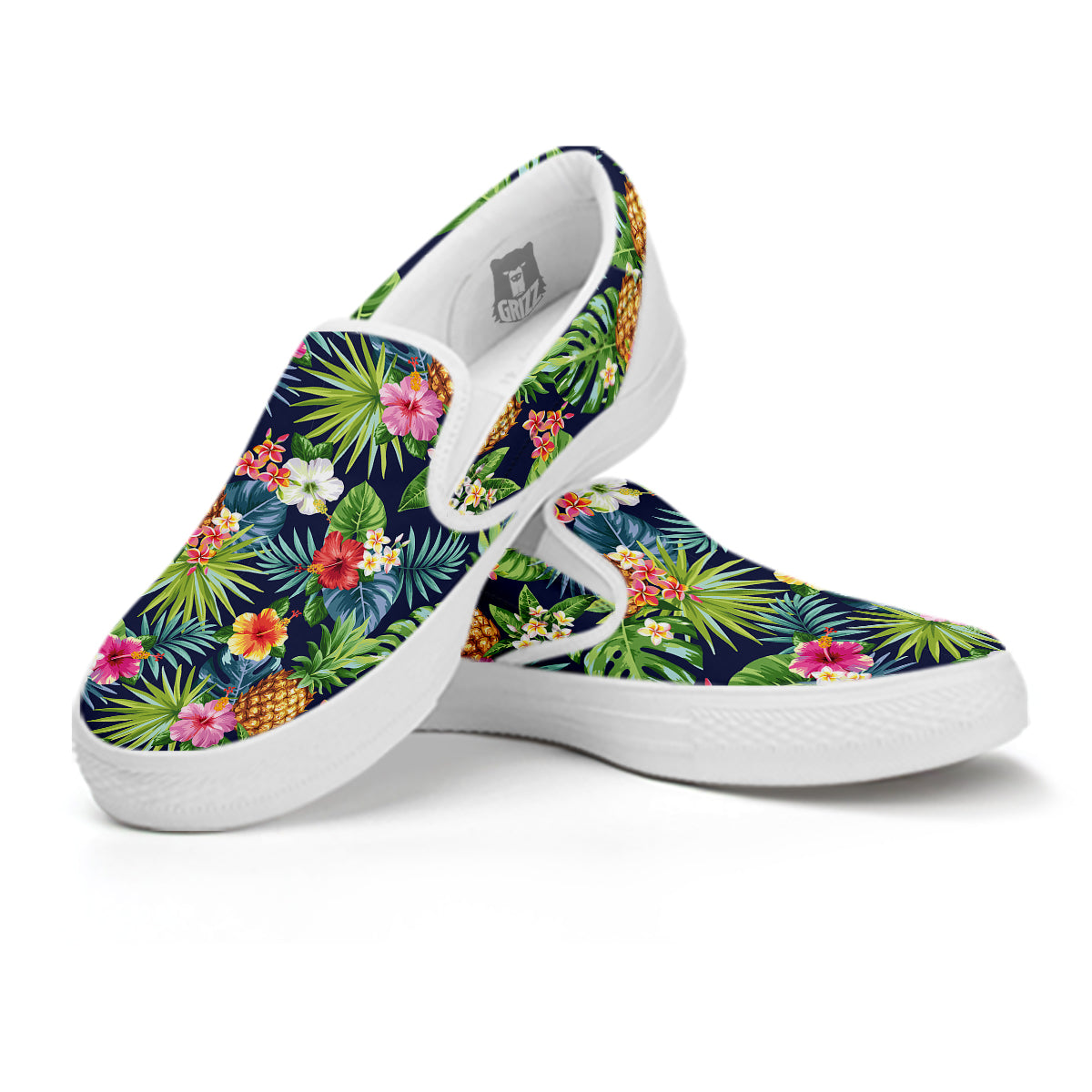 Abstract Hawaiian Pineapple Print Men's Low Top Shoes