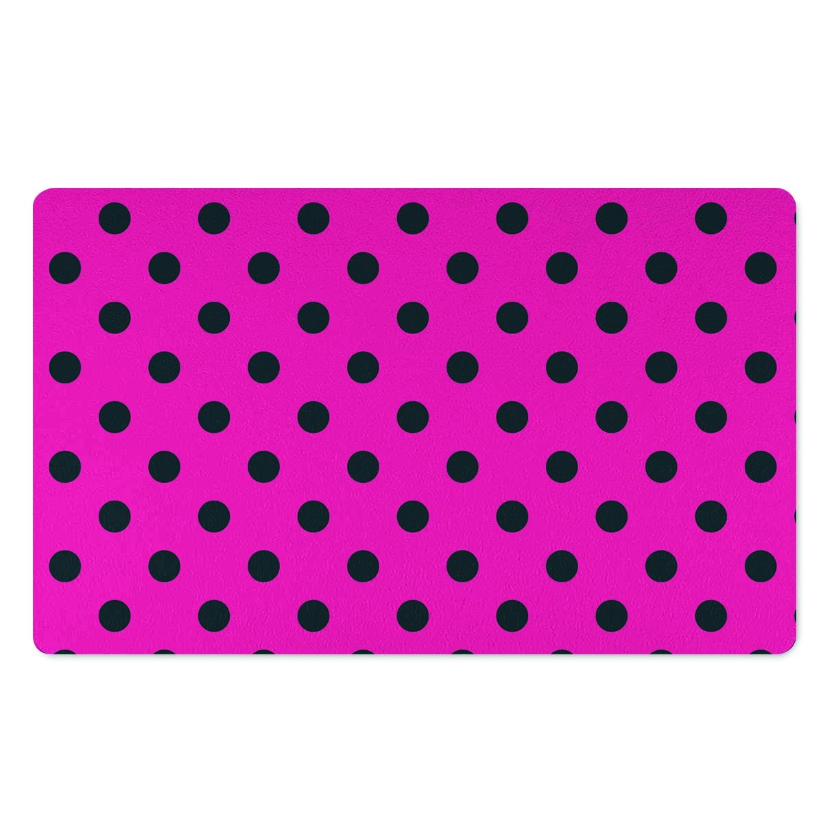 Pink And Black Polka Dot Door Mat-grizzshop