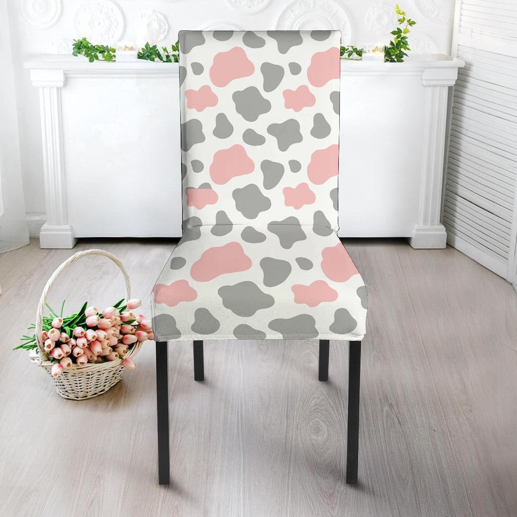 Pink And Grey Cow Print Chair Cover-grizzshop