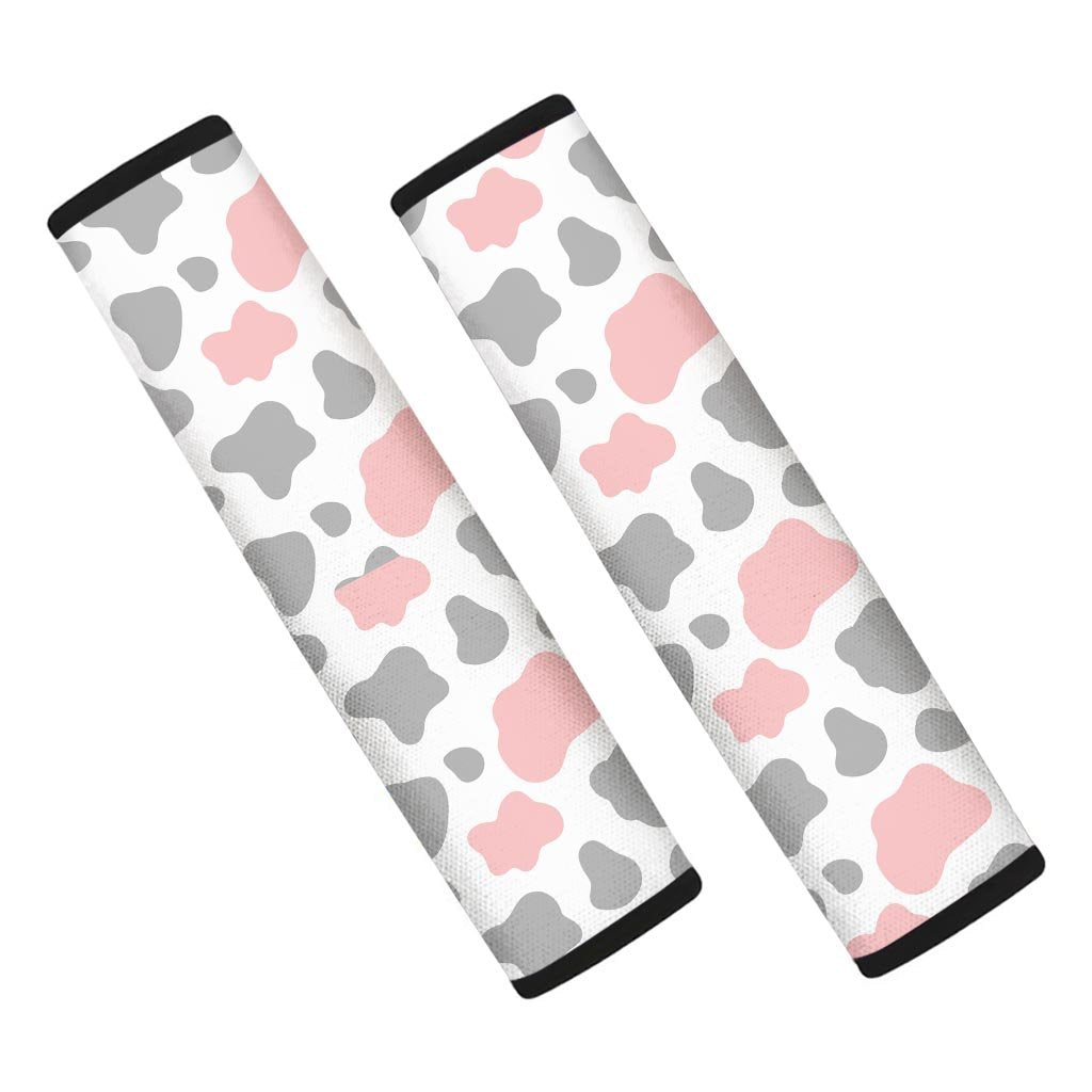 Pink And Grey Cow Print Seat Belt Cover-grizzshop