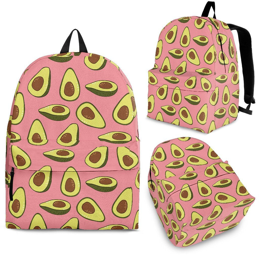 Pink Avocado Pattern Print Premium Backpack-grizzshop
