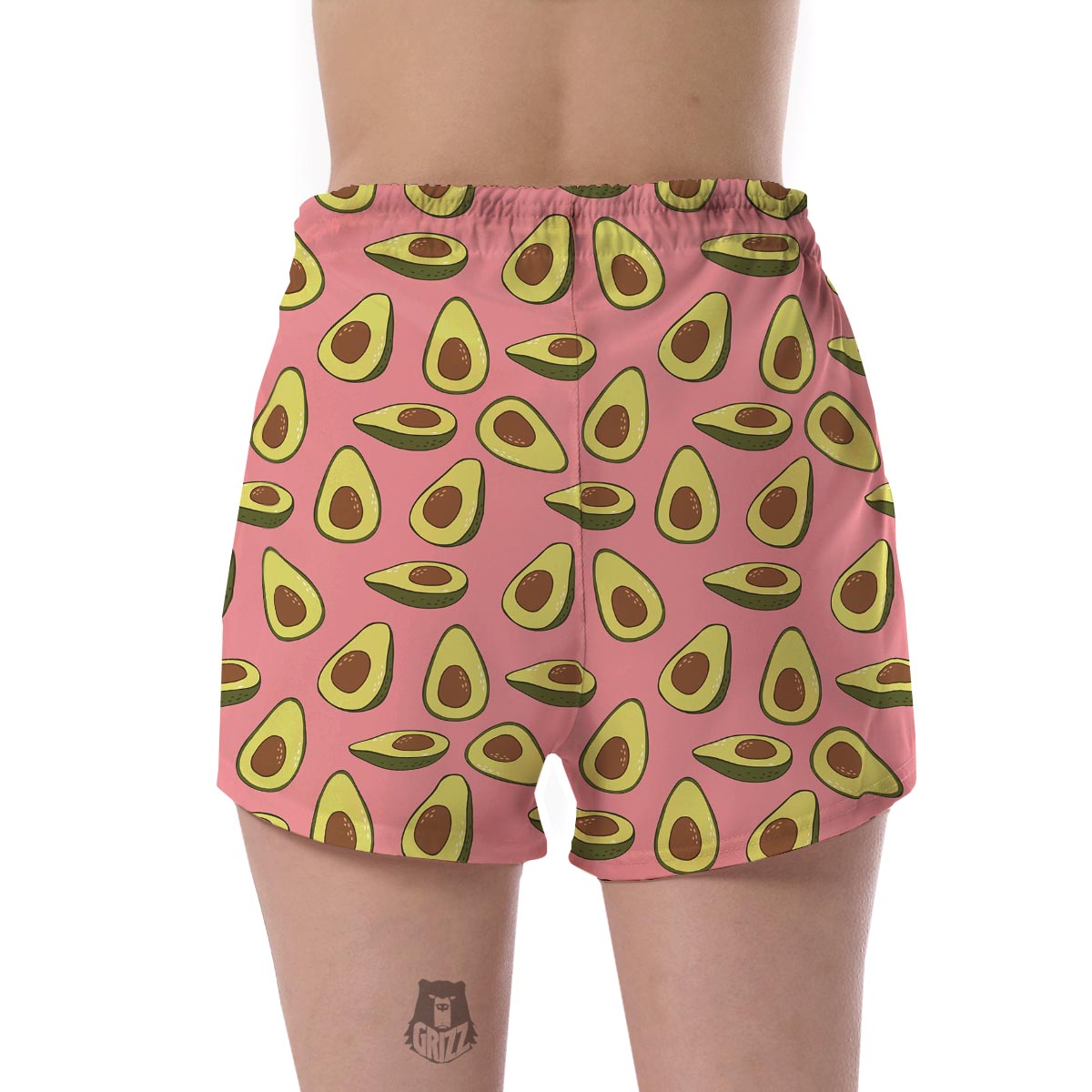 Pink Avocado Patttern Print Women's Shorts-grizzshop