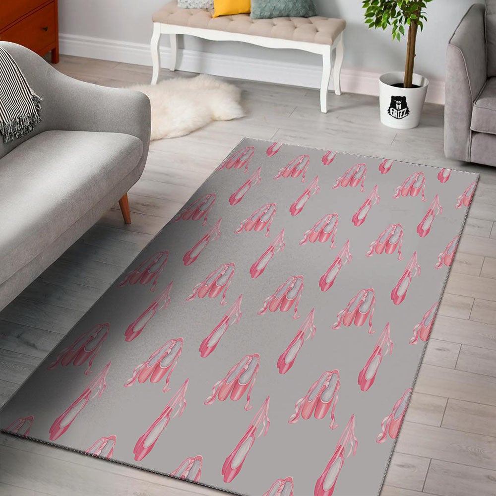 Pink Ballet Shoes Print Pattern Floor Mat-grizzshop