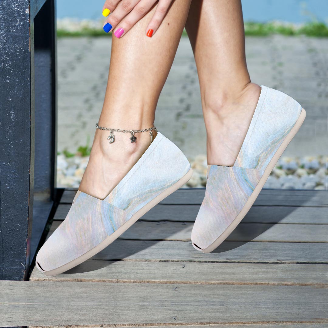 Pink Beige Marble Canvas Shoes-grizzshop