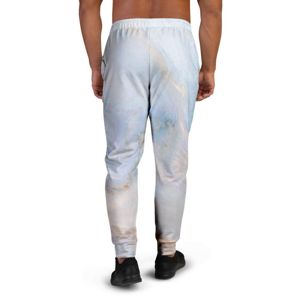 Pink Beige Marble Men's Joggers-grizzshop