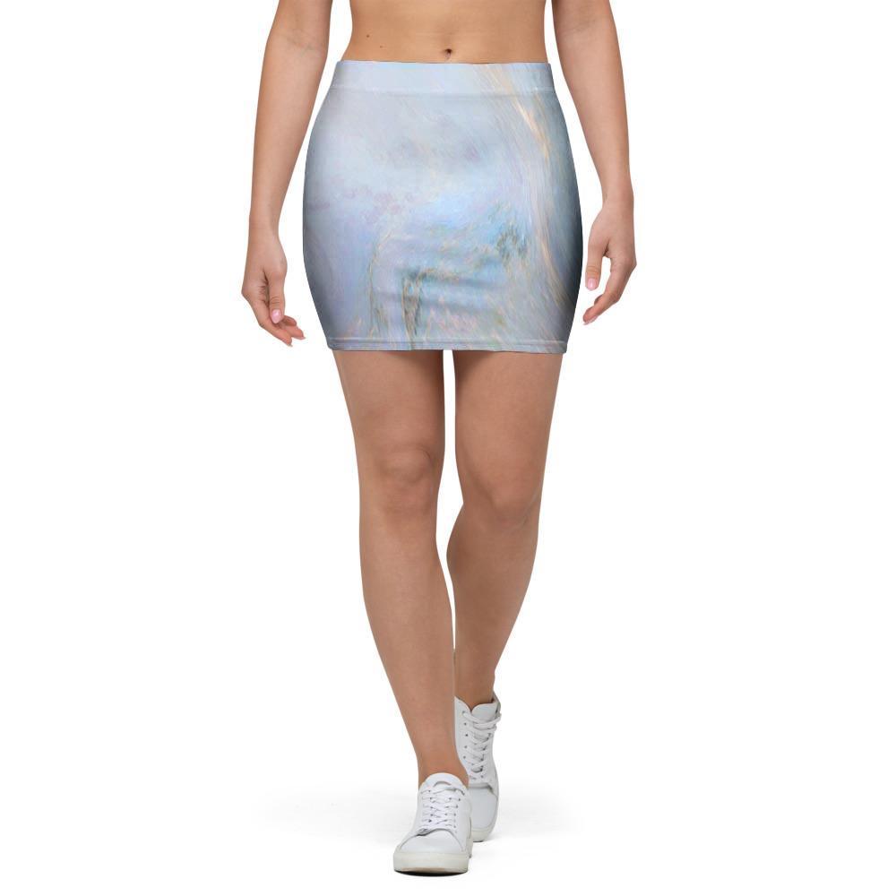 Pink Beige Marble Mini Skirt-grizzshop