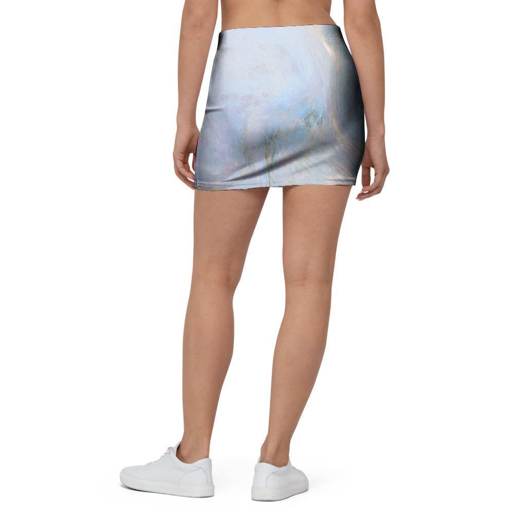 Pink Beige Marble Mini Skirt-grizzshop