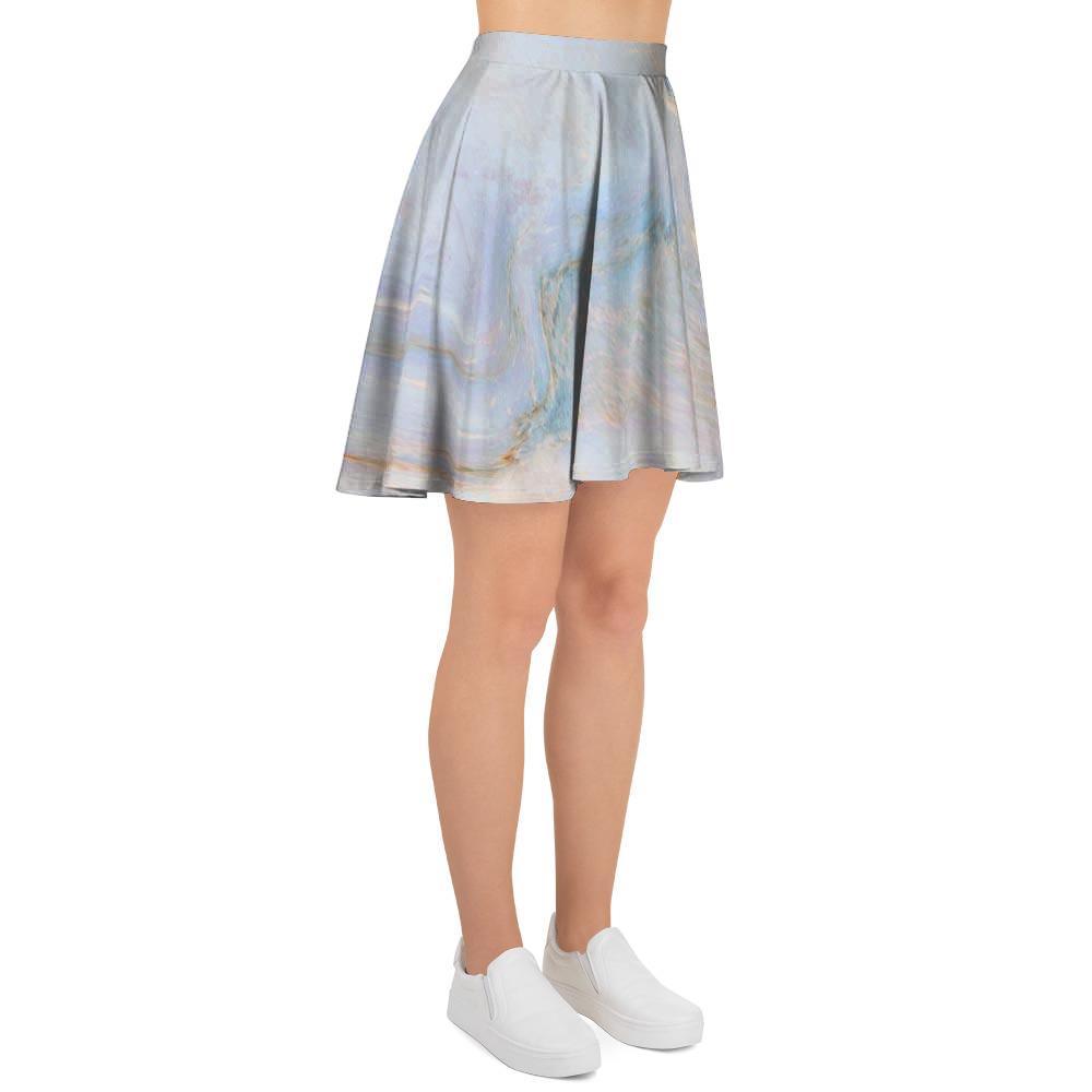 Pink Beige Marble Women's Skirt-grizzshop