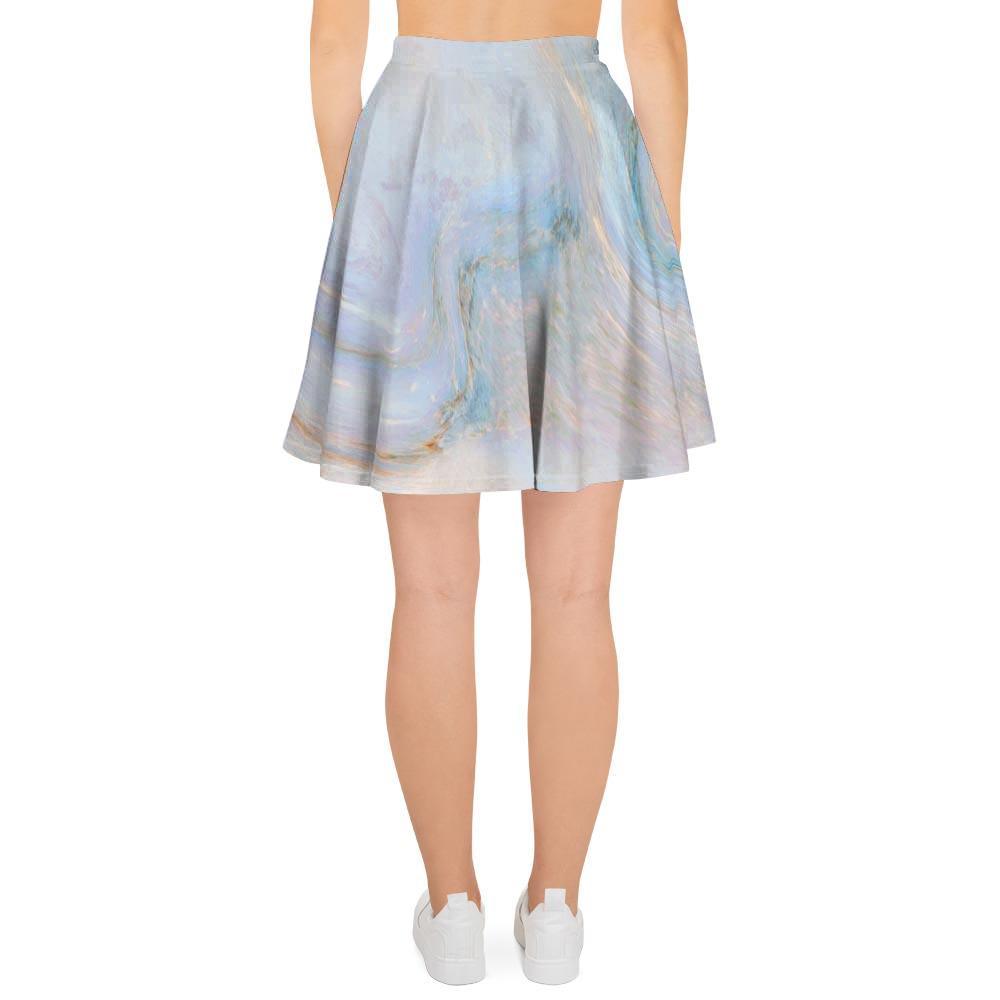 Pink Beige Marble Women's Skirt-grizzshop