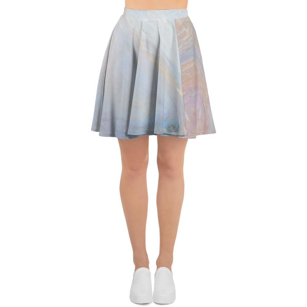 Pink Beige Marble Women's Skirt-grizzshop